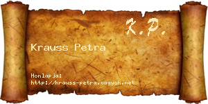 Krauss Petra névjegykártya